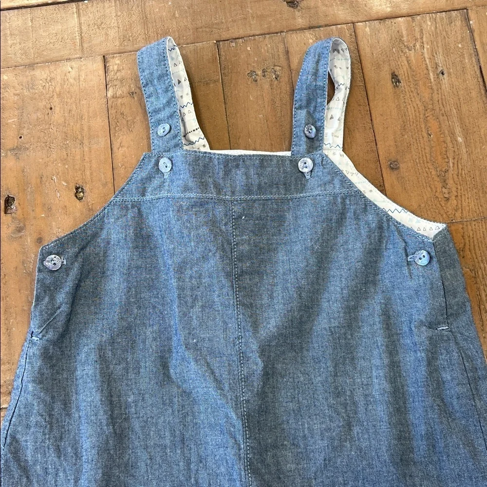 Knot children blue chambray overalls kids size 12 months